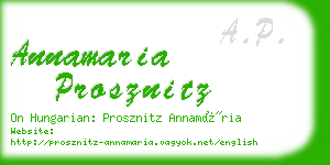 annamaria prosznitz business card